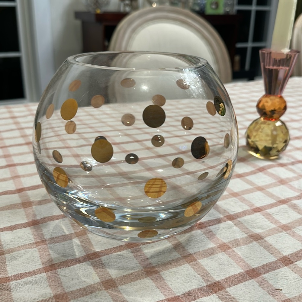 Kate spade polka dot round vase